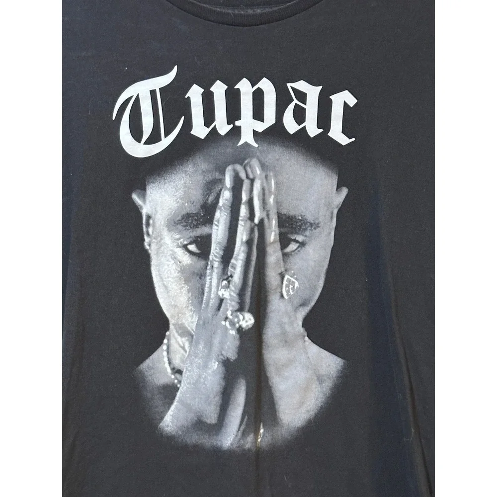 Cross‎ Colours Tupac Shakur Graphic T-Shirt Mens Large Black Hip Hop Rap Tee L